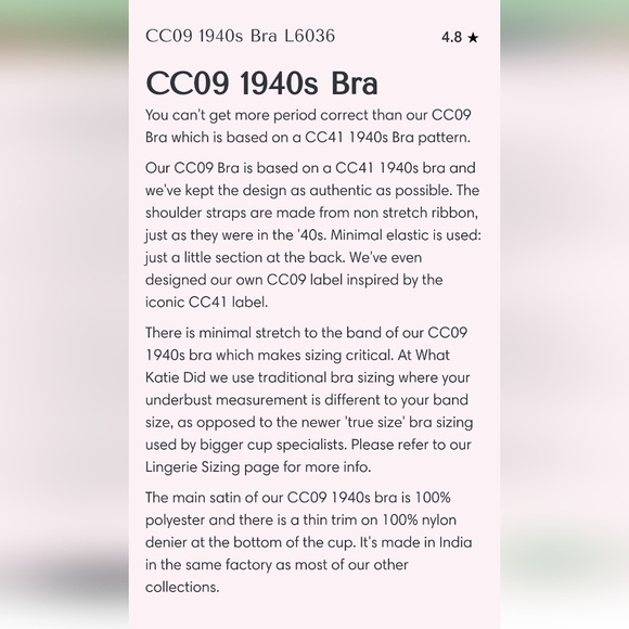 What Katie Did CC09 1940s bra - Picture 2 of 6